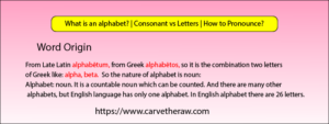 Alphabet- origin of alphabet