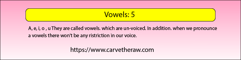 Vowels(a,e,i,o,u,)