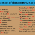 Sentences of demonstrative adjectives